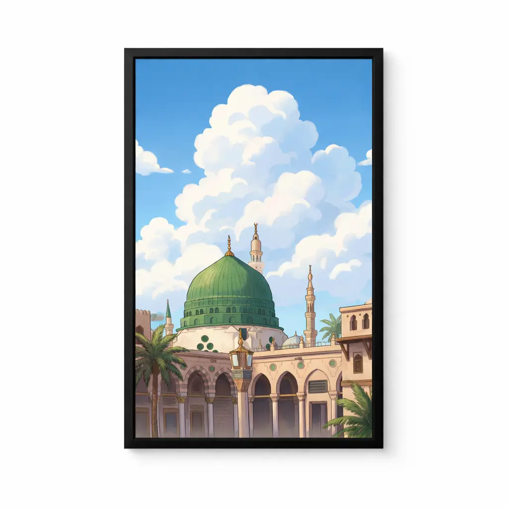 Masjid Nabawi Islamic Wall Frame – Premium Framed Art 12x18
